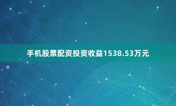 手机股票配资投资收益1538.53万元